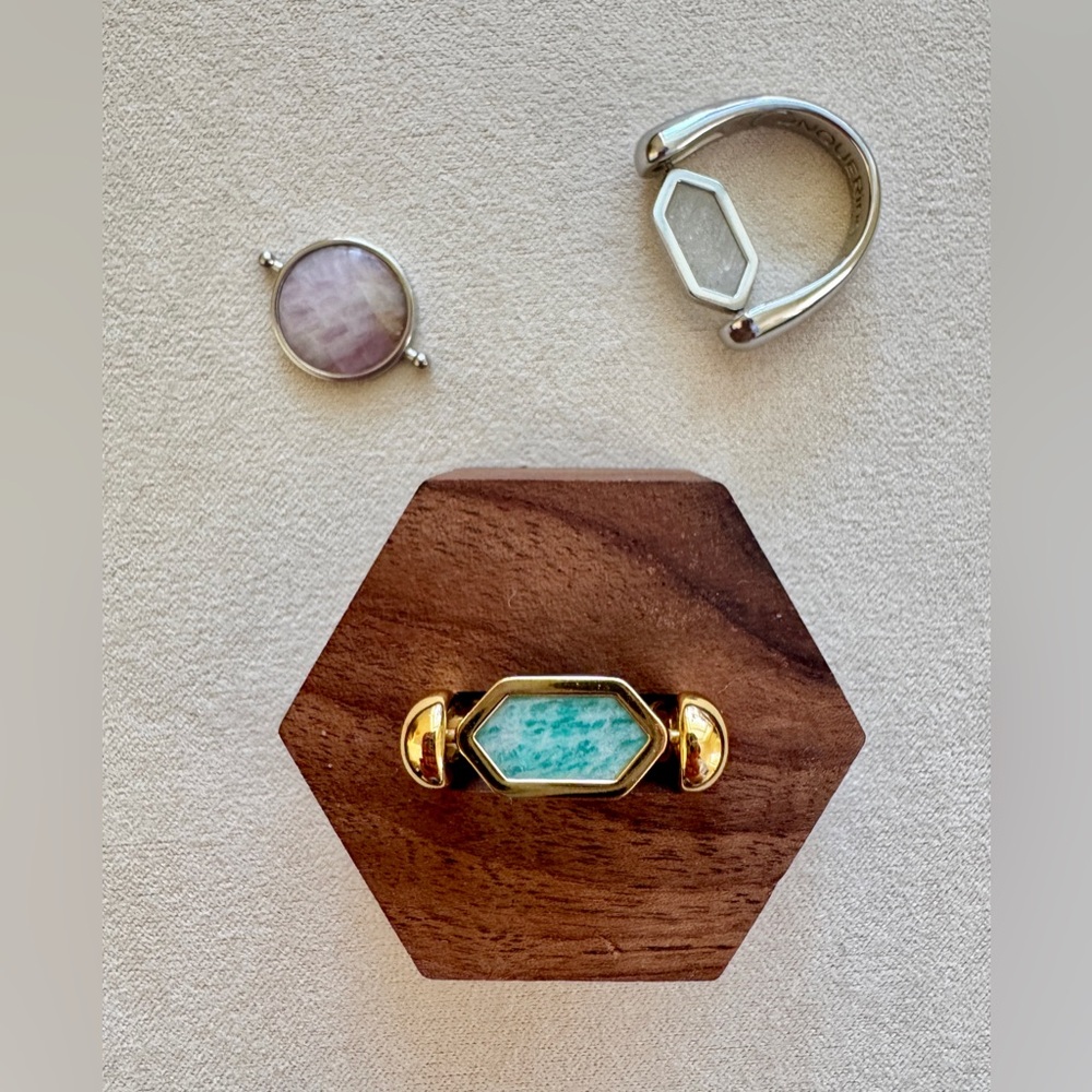 CONQUERing Interchangeable AlaDune Silver + Gold Fidget Ring Set, Size 5
